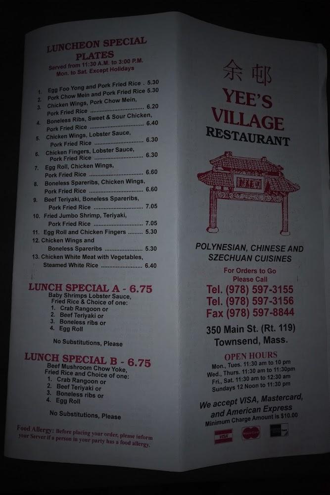 Yee's Village Menu image 4